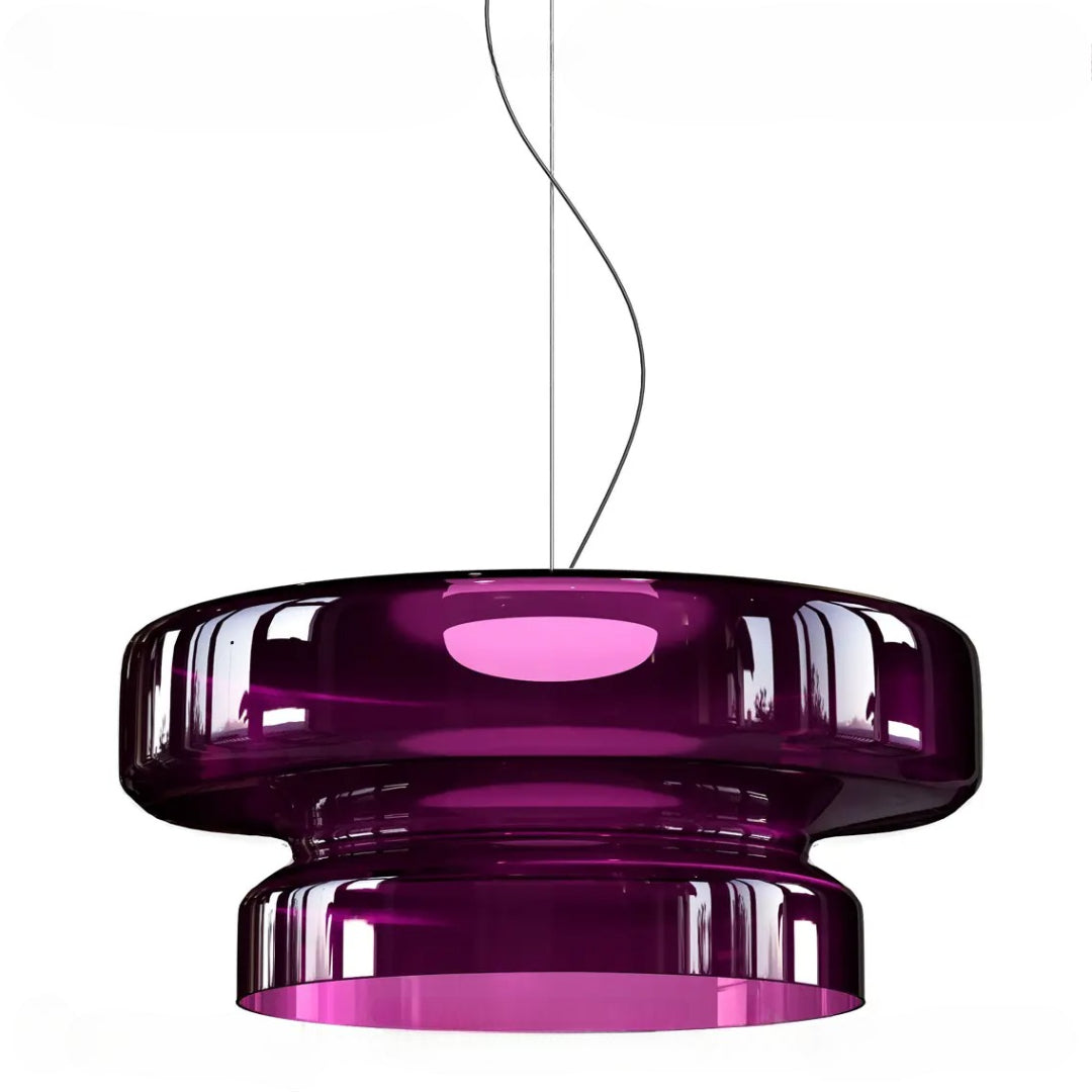Tiered Coloured Glass Pendant Light, Bauhaus Style