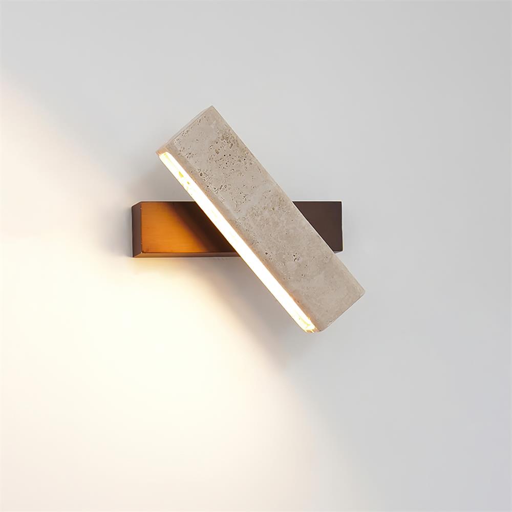 Elegant Travertine Wall Sconce Lighting with Built-in LED for Cozy Ambiance 9