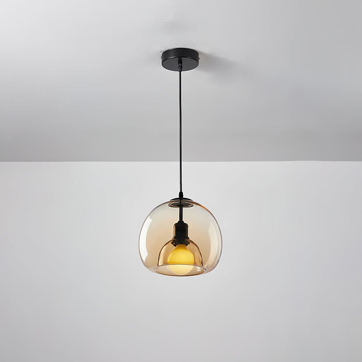 Smoked Glass Dome Pendant Light