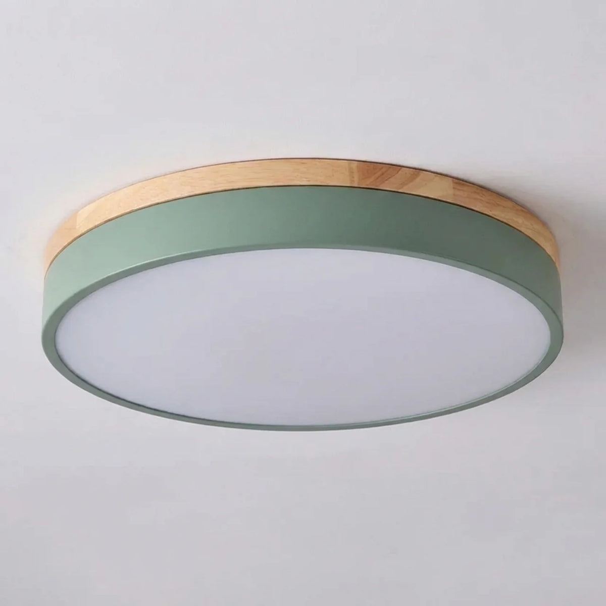 Flush Mount Ceiling Light Ultra Thin LED with Wood Trim