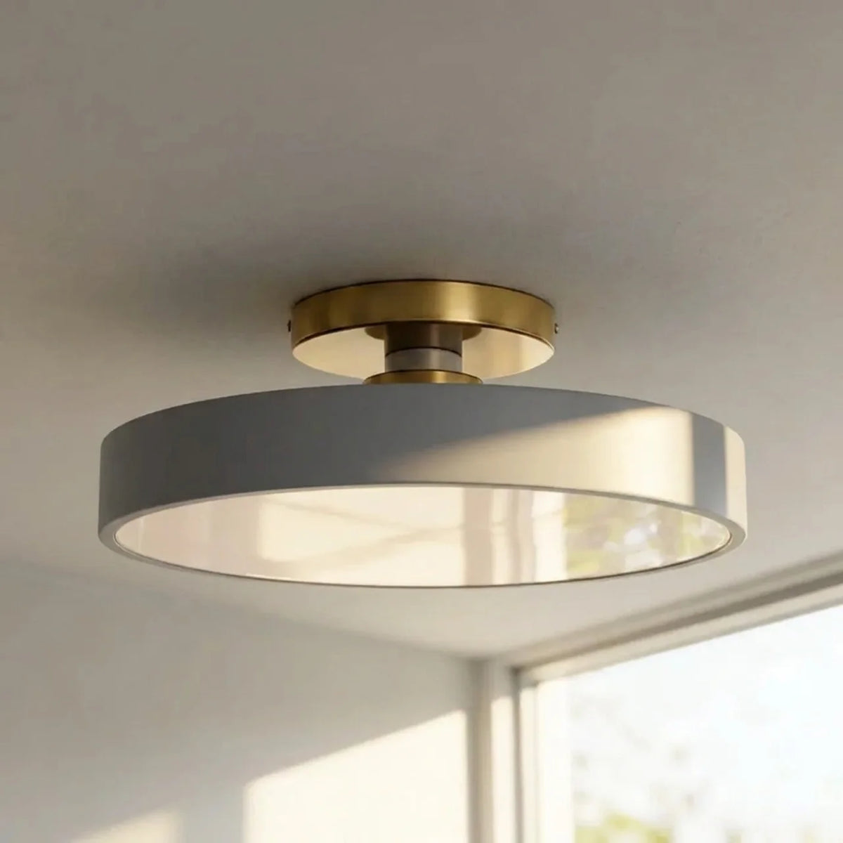 Flush Mount Ceiling Light Drum Design with Integrated LED