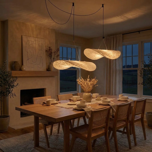 Sculptural Silk Multi-Light Pendant Cluster