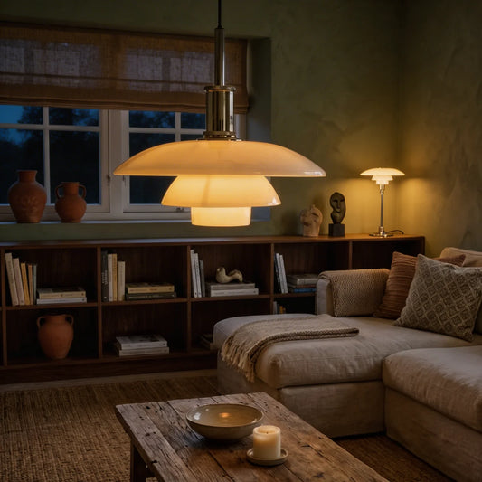 Compact Danish Layered Glass Pendant Light