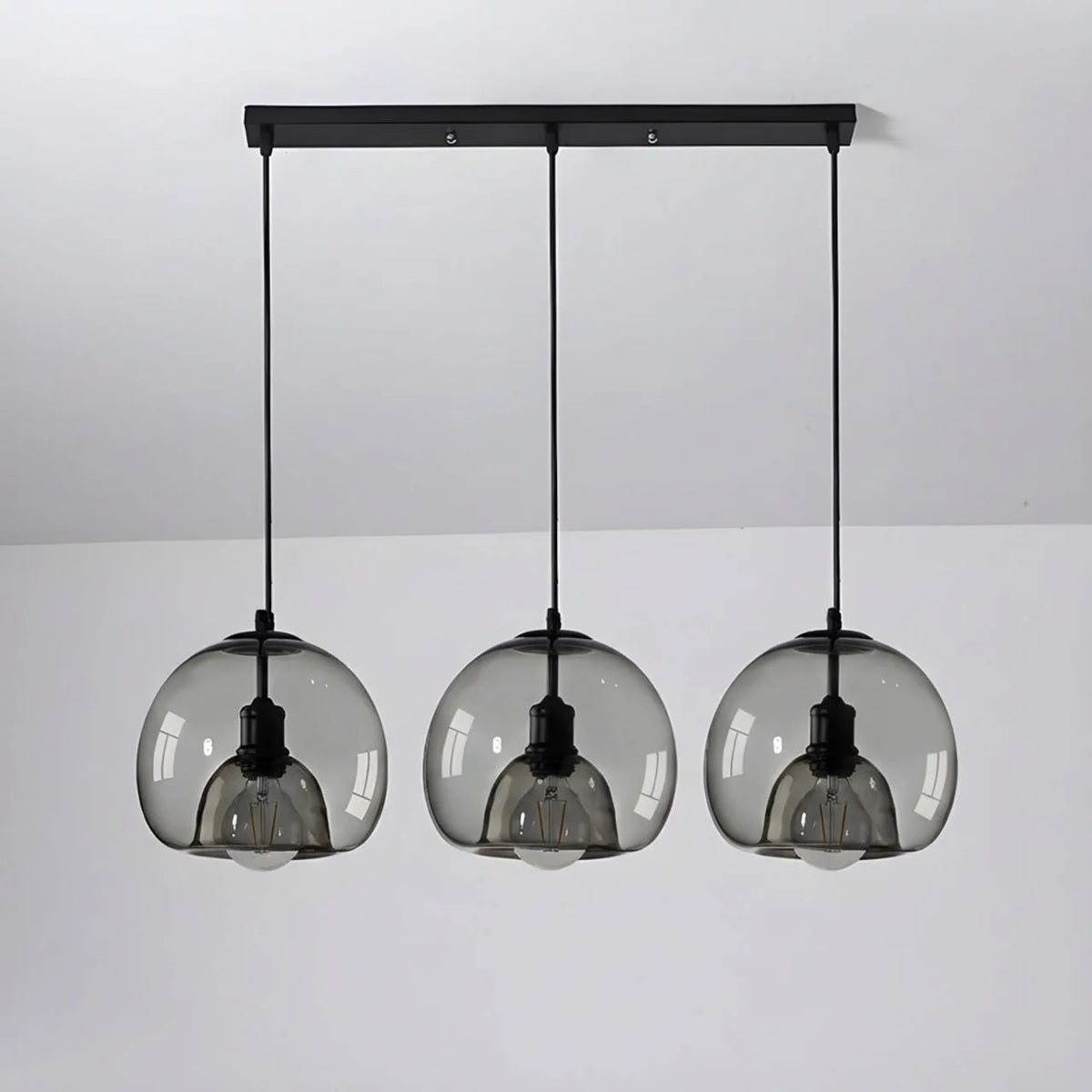 Glass Multi Pendant Light with Round or Linear Canopy