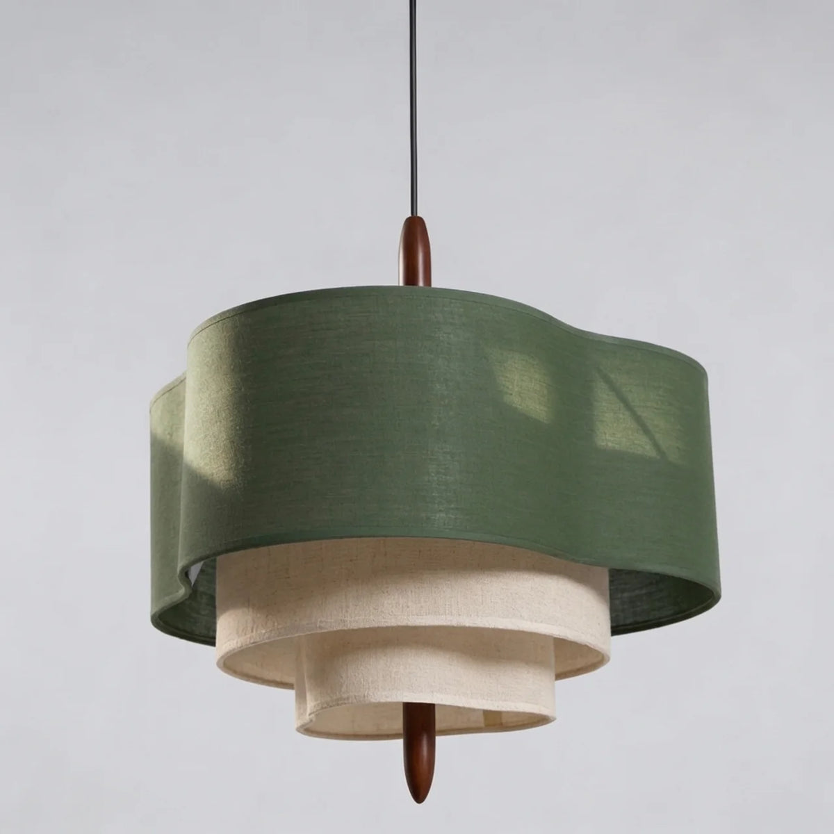 Layered Shade Japandi Fabric Pendant
