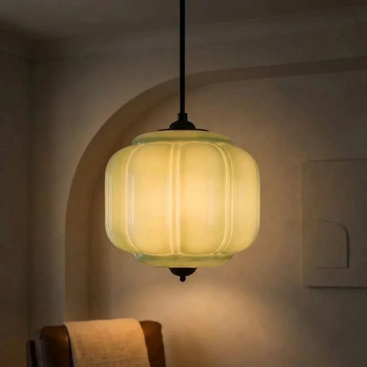 Vintage Glass Pumpkin Pendant Ceiling Light