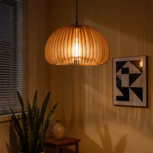Rounded Sculptural Zen Wood Pendant