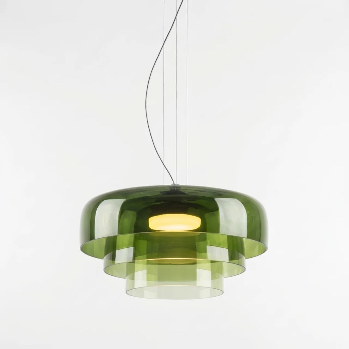 Tiered Coloured Glass Pendant Light, Bauhaus Style