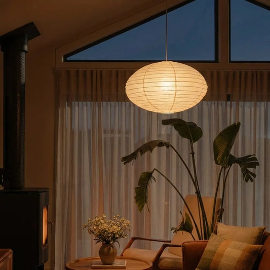 Soft Oval Zen Paper Pendant Light
