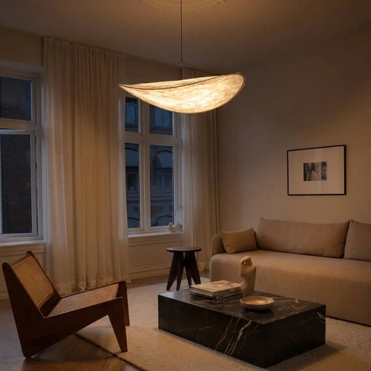 Sculptural Wabi-Sabi Silk Ceiling Pendant