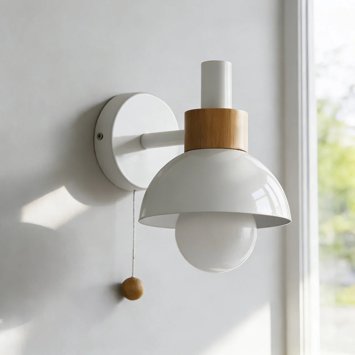 Globe Wall Sconce Light Metal and Wood