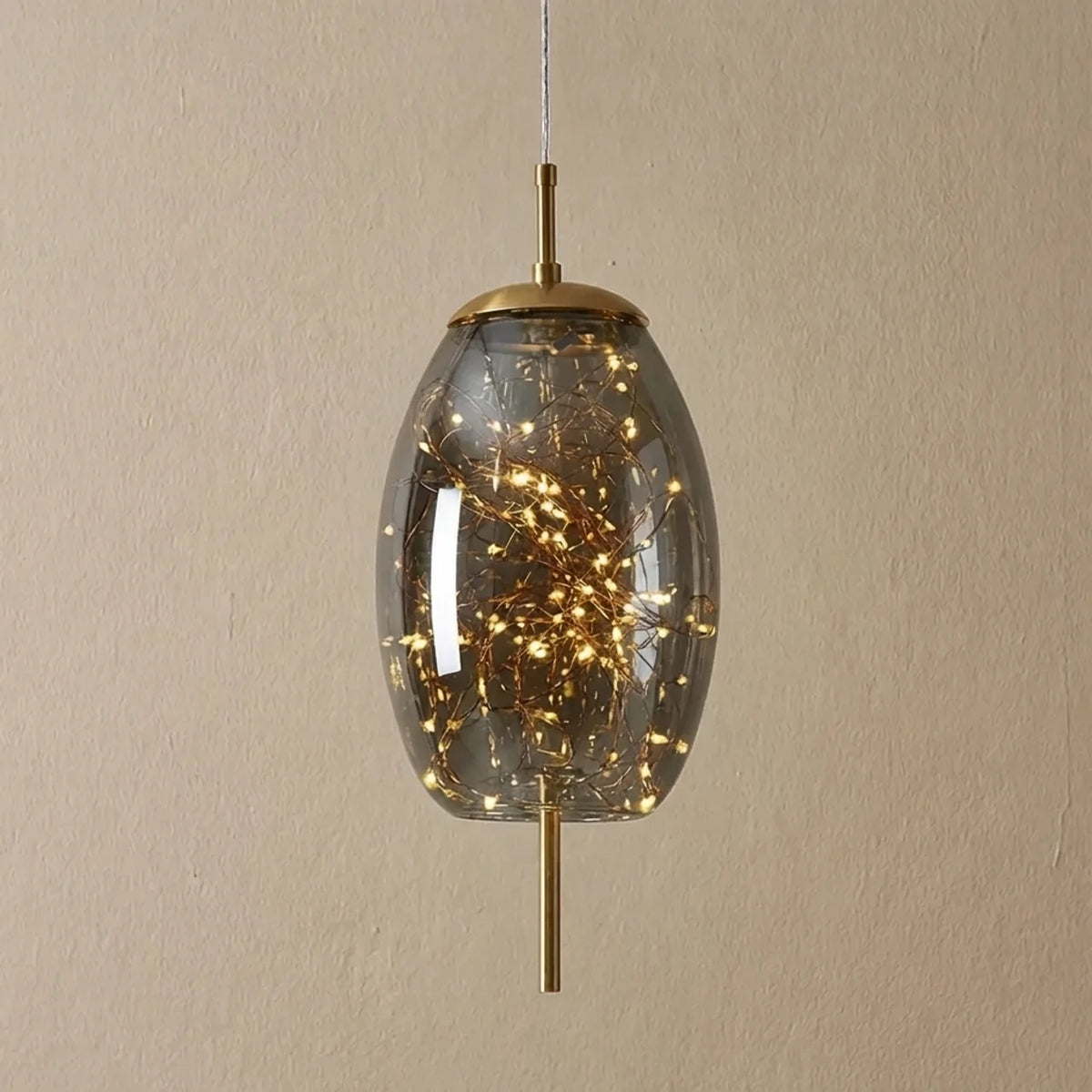 Glass Cylinder and Oval Pendant Light