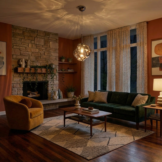 Molten Blown Glass Pendant Light