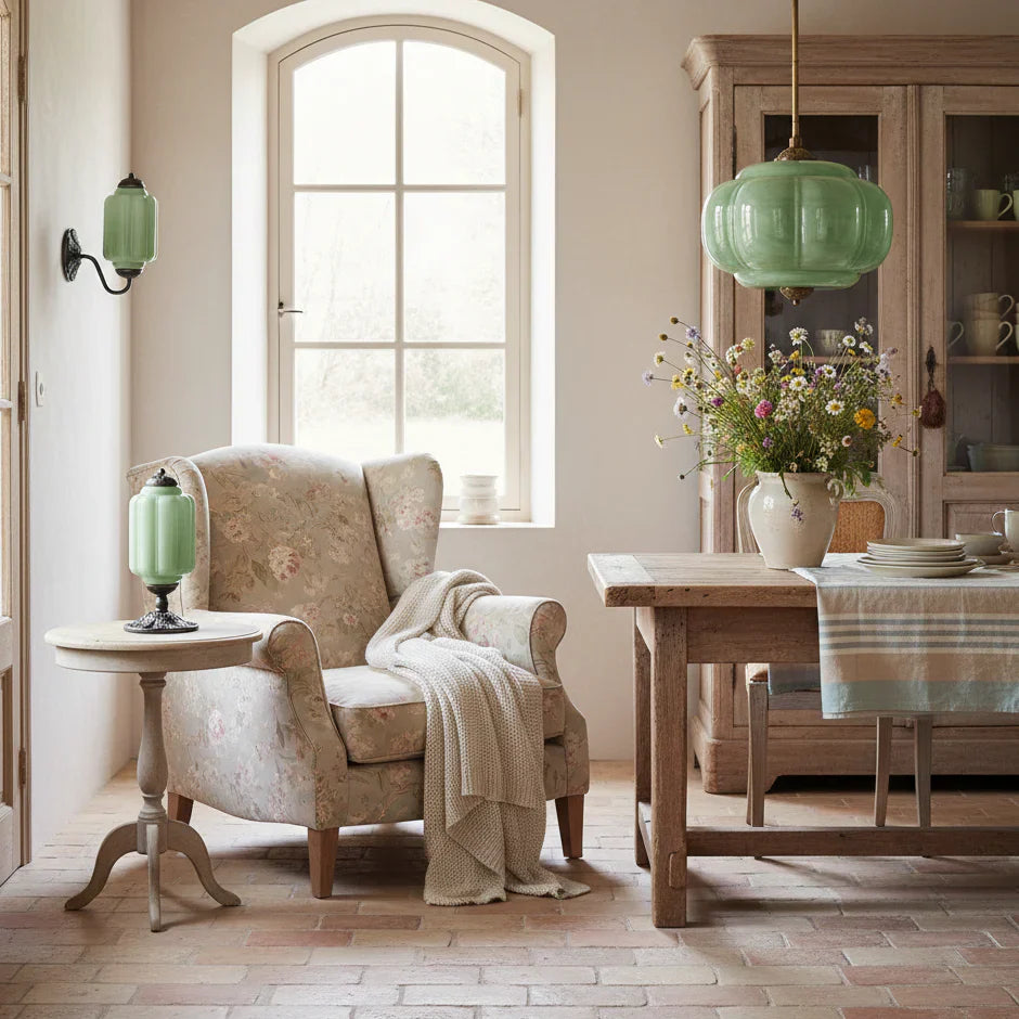 Vintage Milk Glass & Brass Lighting