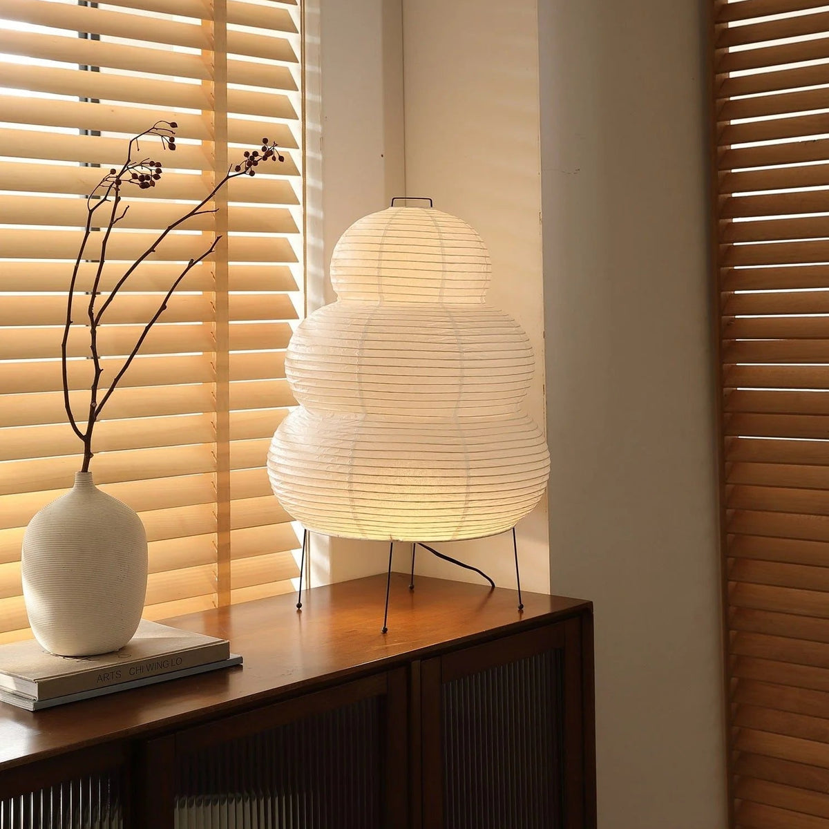 Layered Tiered Japandi Paper Floor Lamp