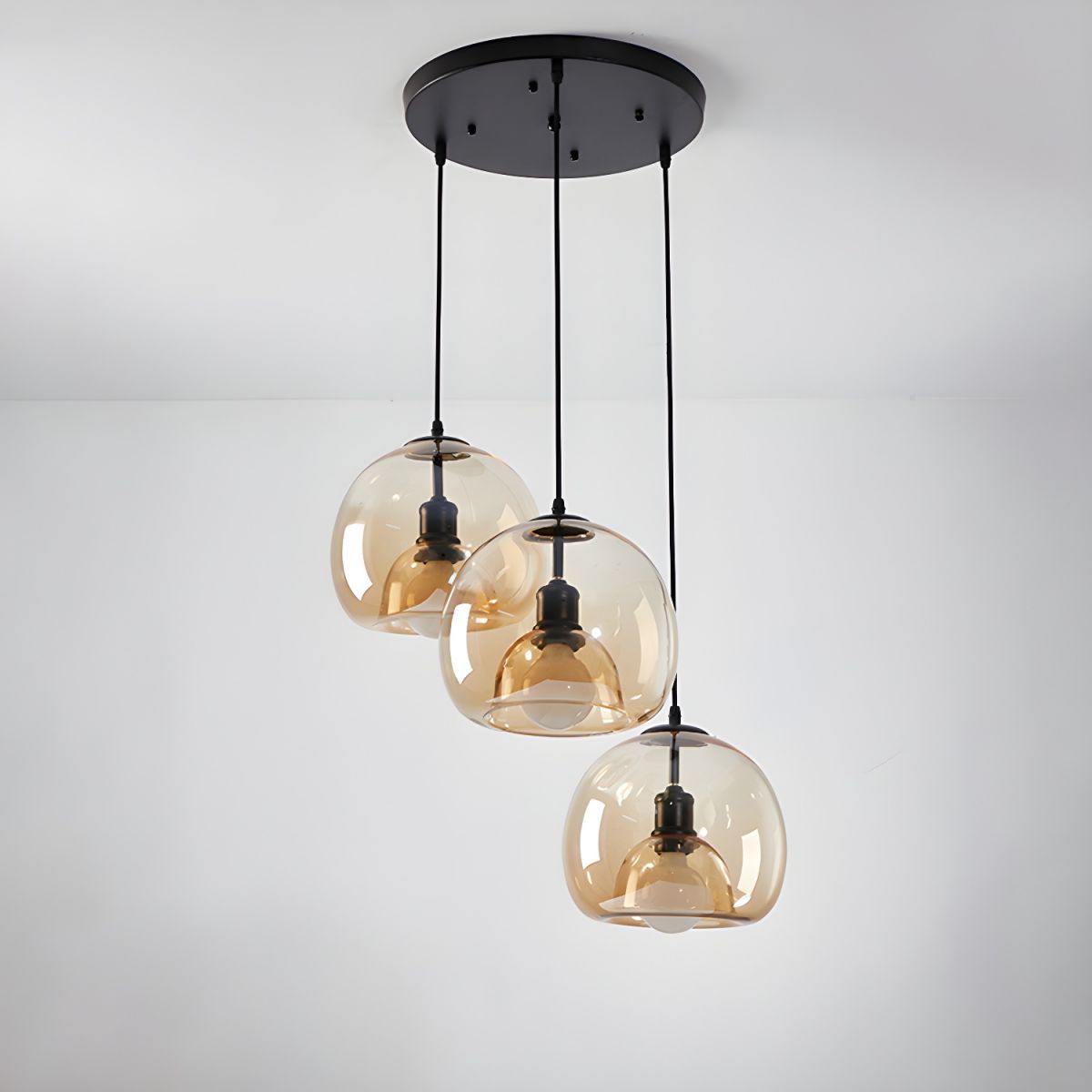 Glass Multi Pendant Light with Round or Linear Canopy