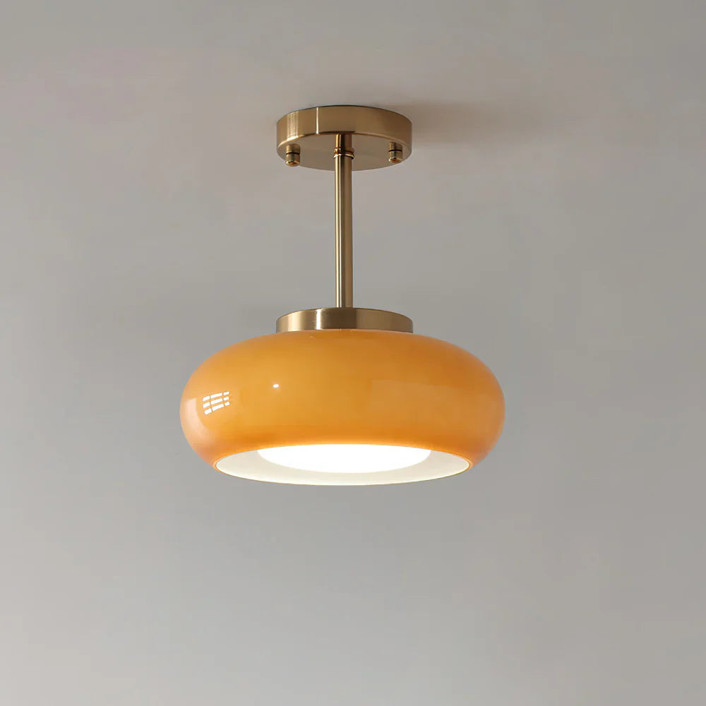 Bauhaus Glass Ceiling Light, Disc Form