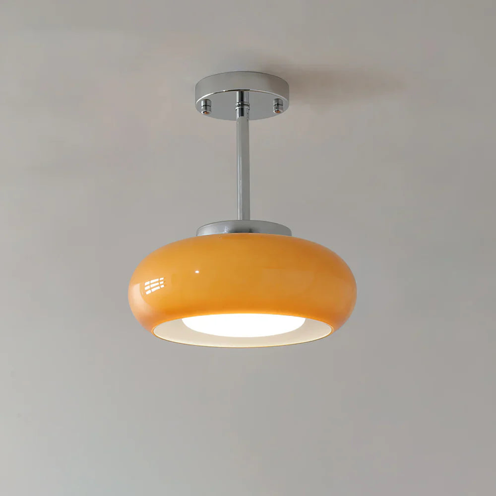 Bauhaus Glass Ceiling Light, Disc Form