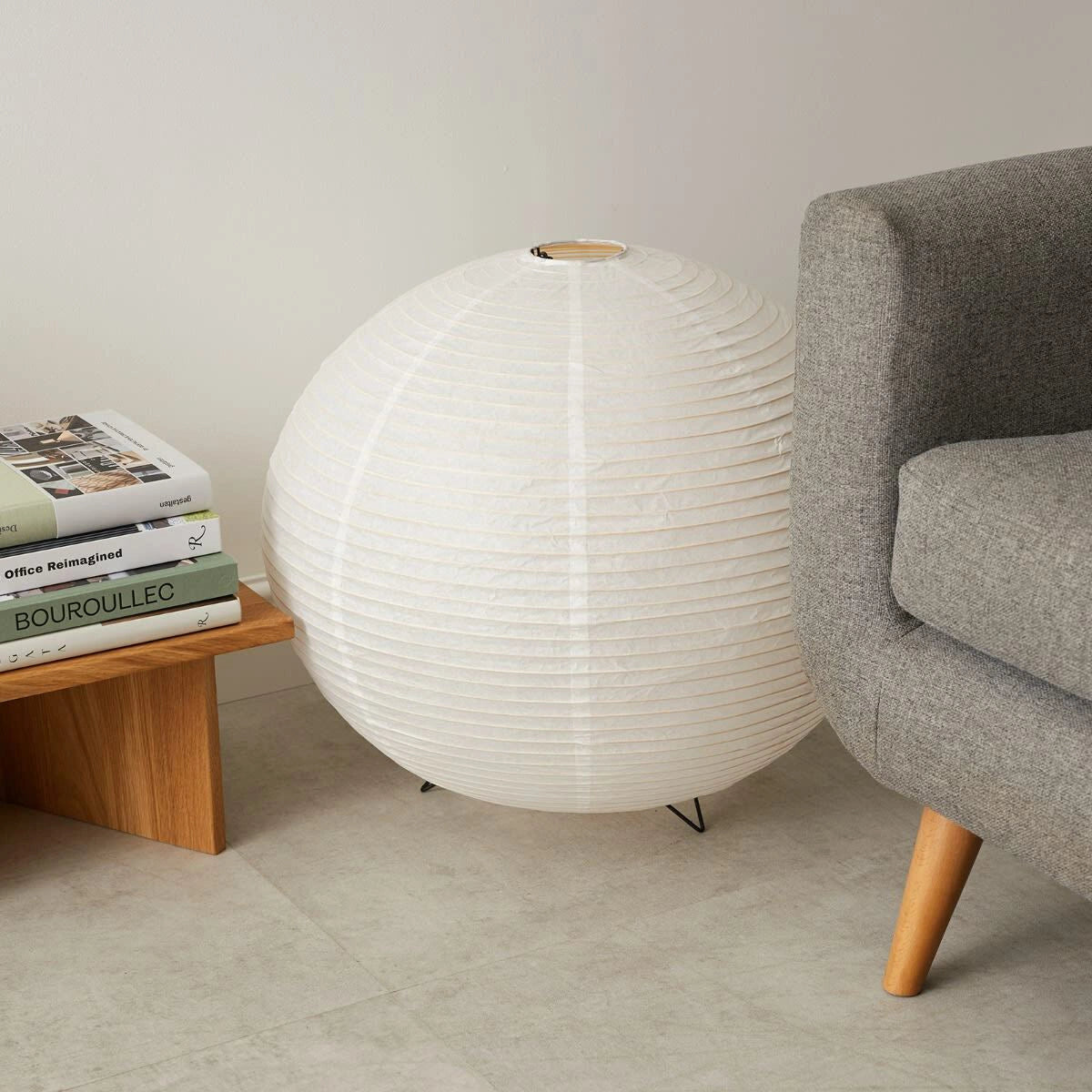 Spherical Wabi-Sabi Paper Table Lamp