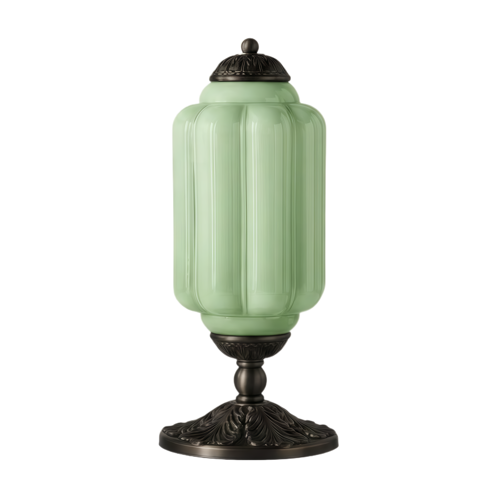 Vintage French Retro Cream Glass Textured Table Lamp