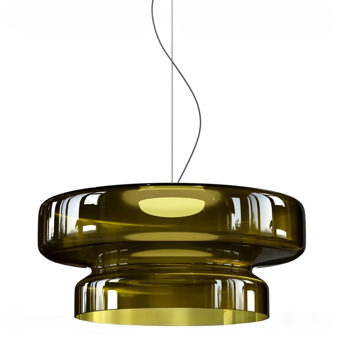 Tiered Coloured Glass Pendant Light, Bauhaus Style