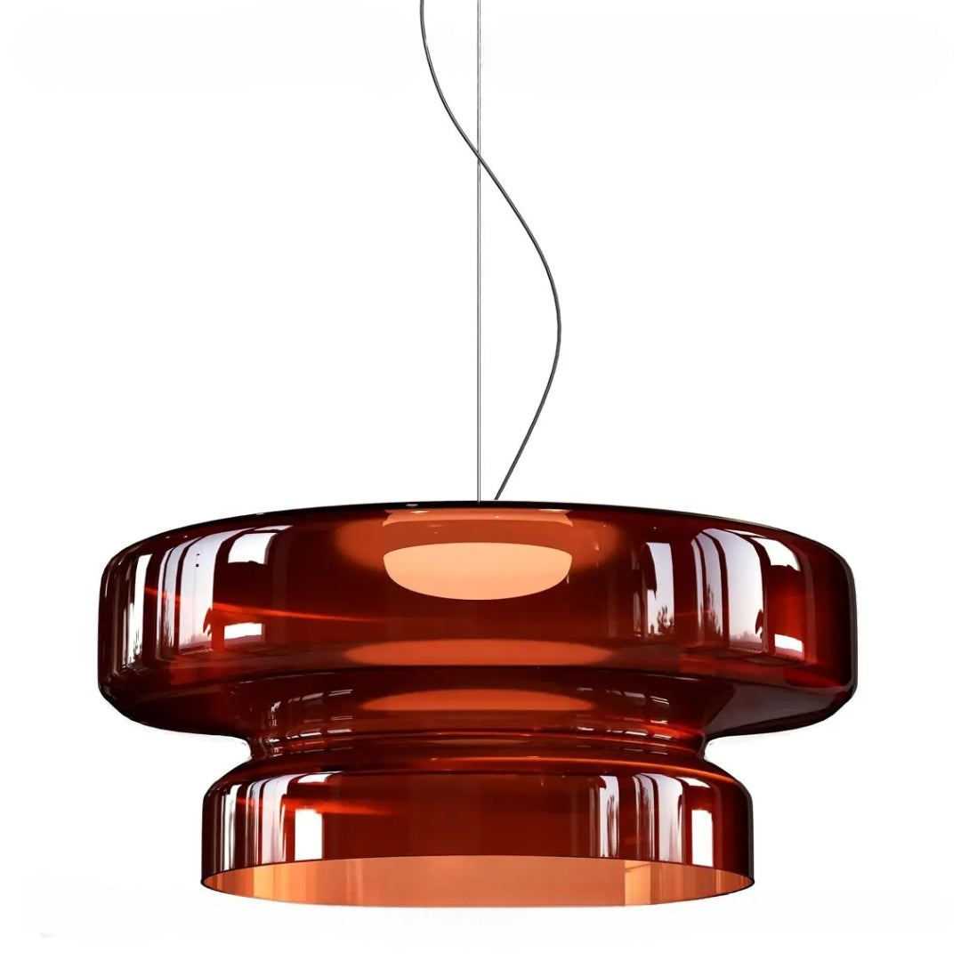 Tiered Coloured Glass Pendant Light, Bauhaus Style