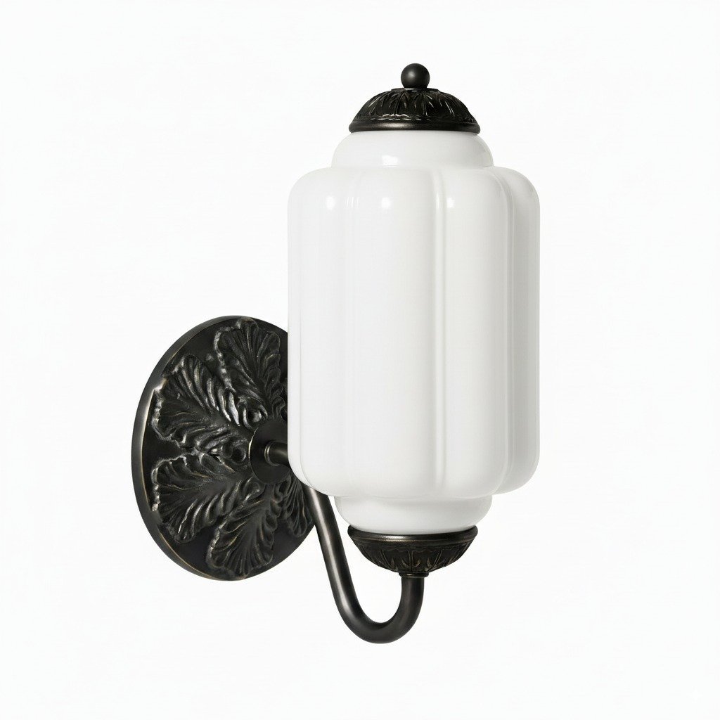 Vintage Milk Glass Wall Light