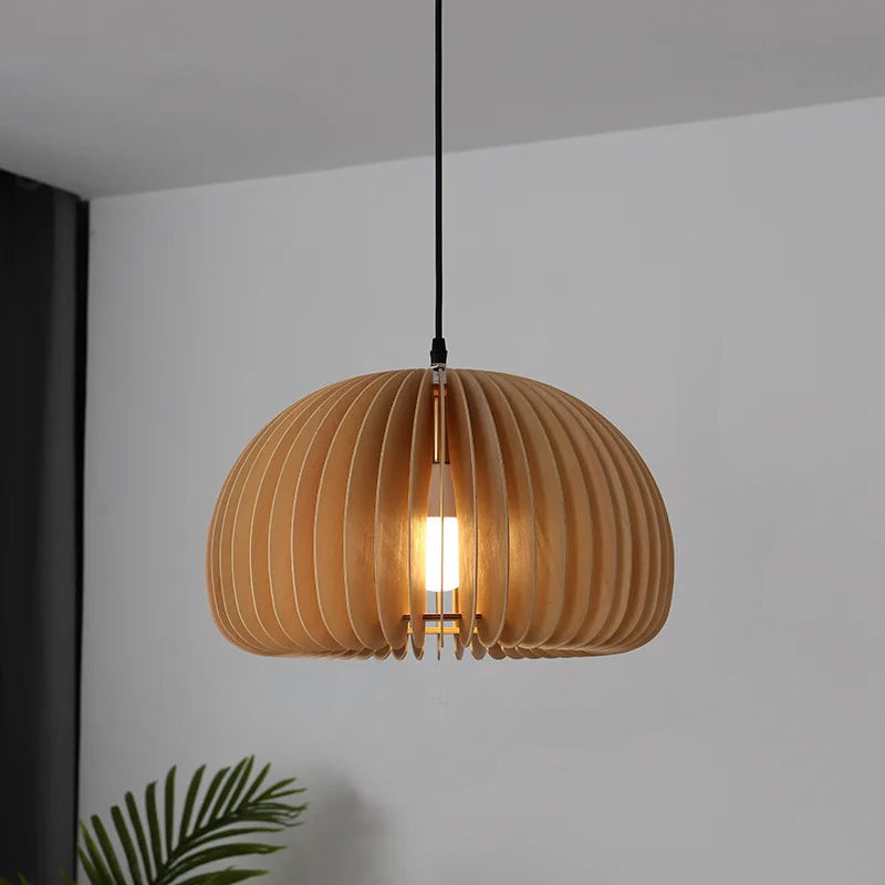 Rounded Sculptural Zen Wood Pendant