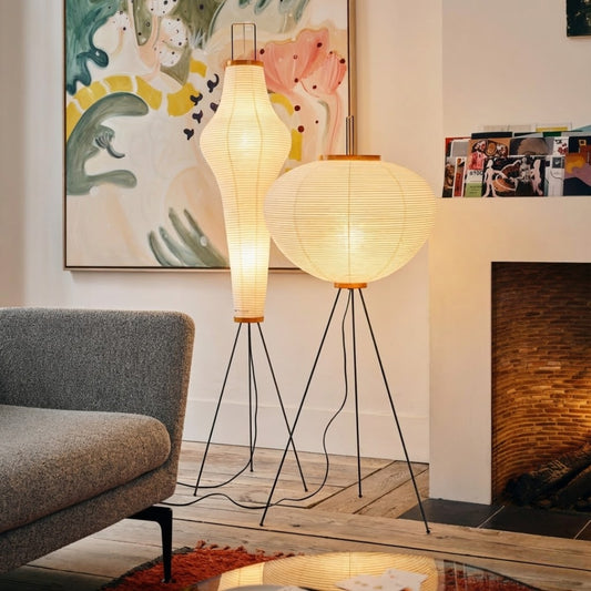 Sculptural Minimalist Washi Floor Lamp