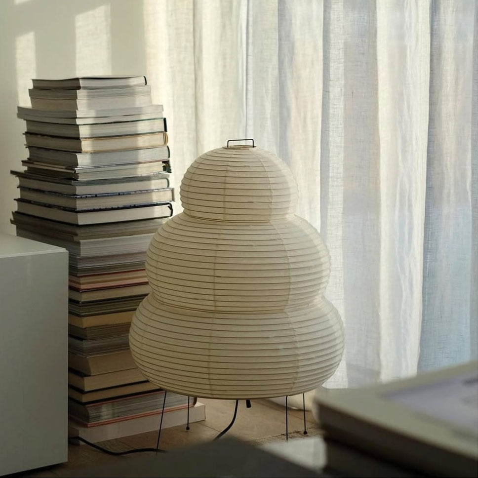Layered Tiered Japandi Paper Floor Lamp