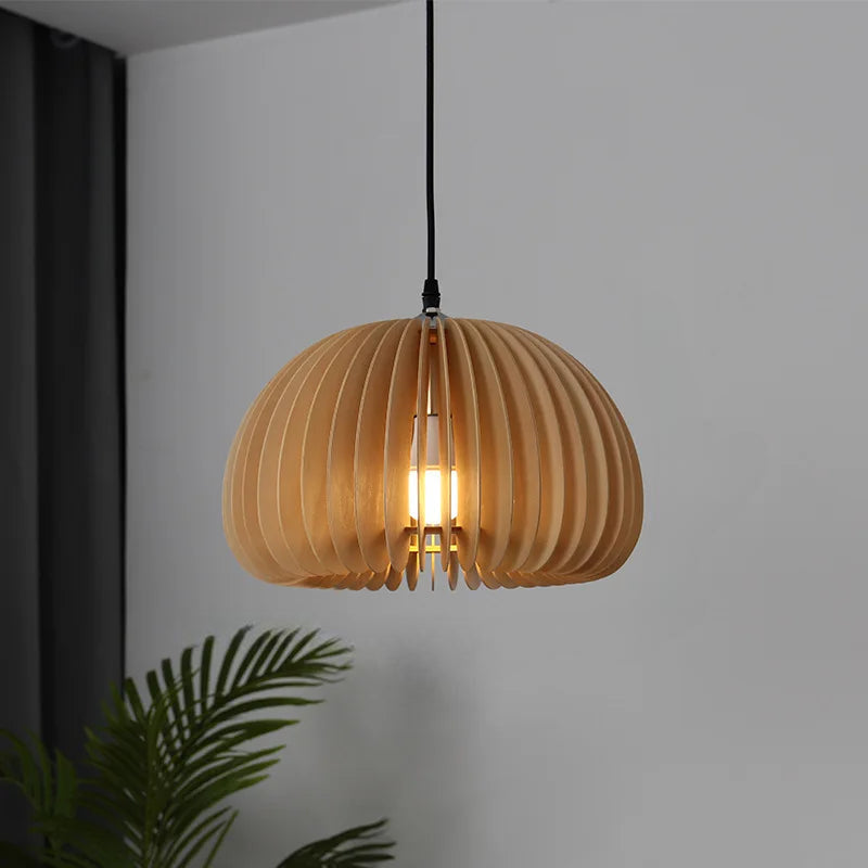 Rounded Sculptural Zen Wood Pendant
