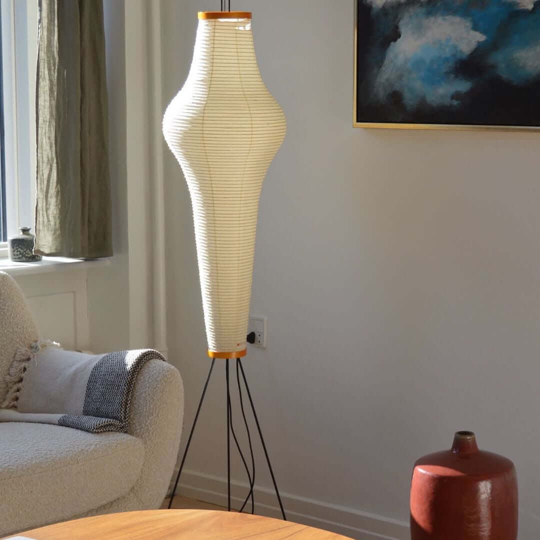 Sculptural Minimalist Washi Floor Lamp