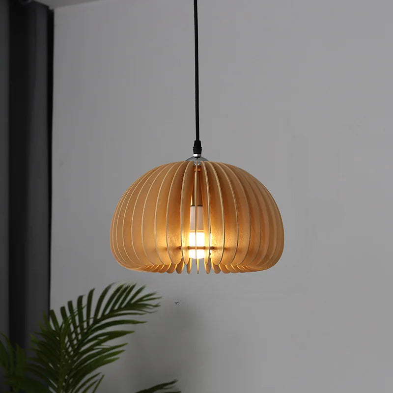 Rounded Sculptural Zen Wood Pendant