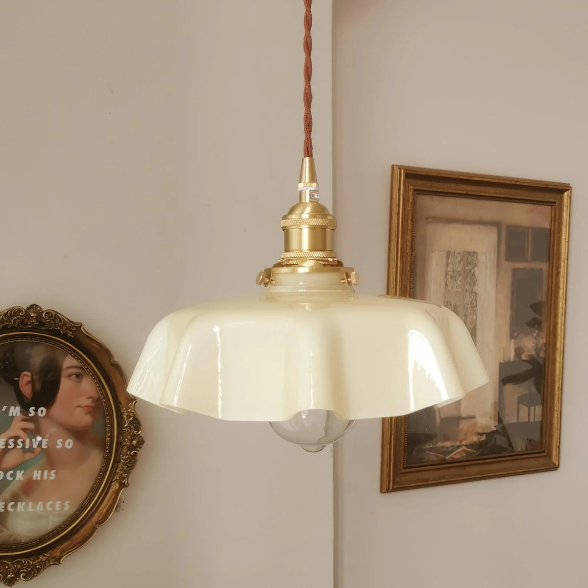 Art Deco Draped Glass Pendant Ceiling Light