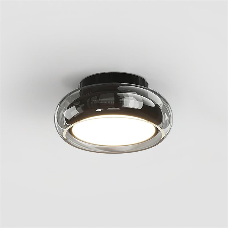 CognacGlow | Elegant Retro Glass Flush Mount Ceiling Light Fixture 9