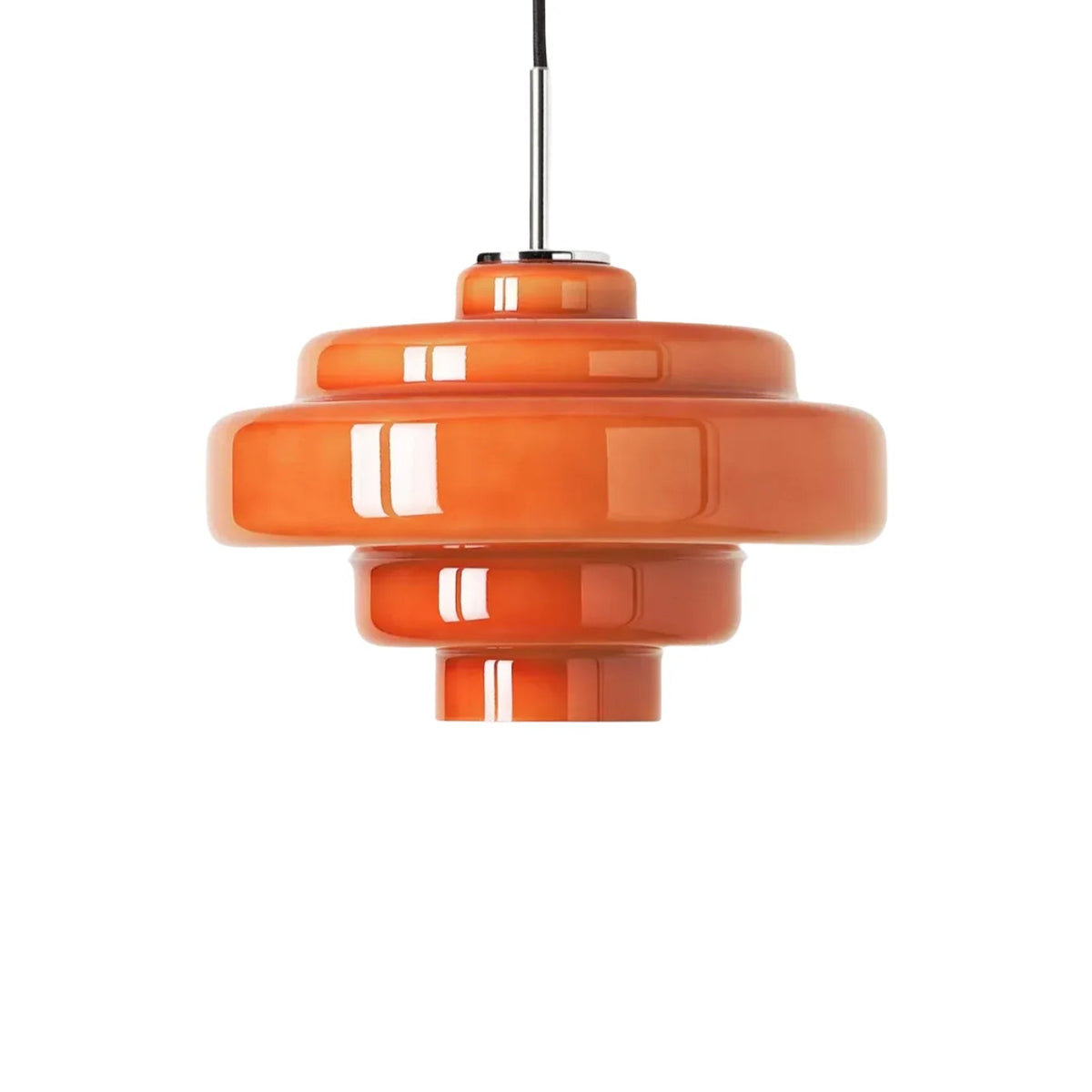 Elegant Glass Pendant Light | Modern Macaron Orange Design with Adjustable Height | Stylish Kitchen Pendant Lighting for Versatile Decor 0