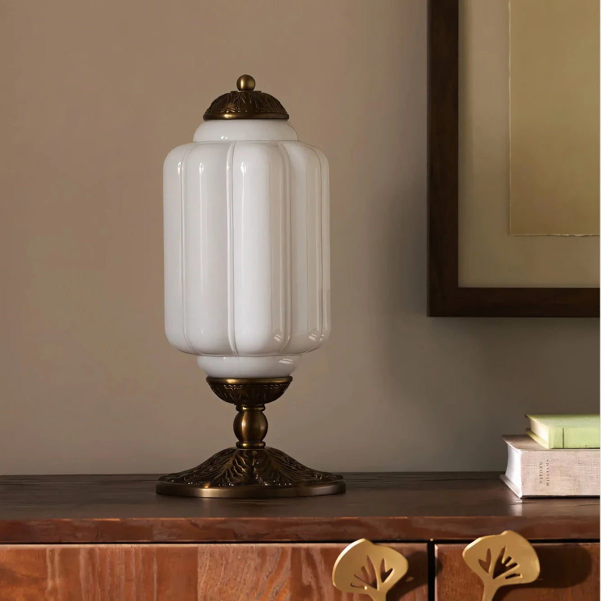 Elegant Table Lamp | French Retro Cream Glass Design with Warm Light | Stylish Bedside Lamp for Cozy Home Decor 7