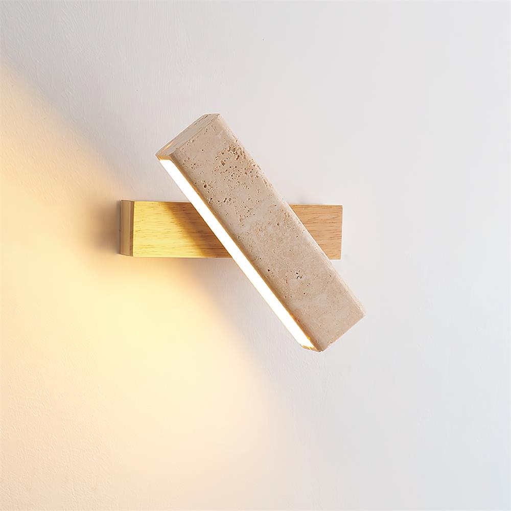 Elegant Travertine Wall Sconce Lighting with Built-in LED for Cozy Ambiance 0
