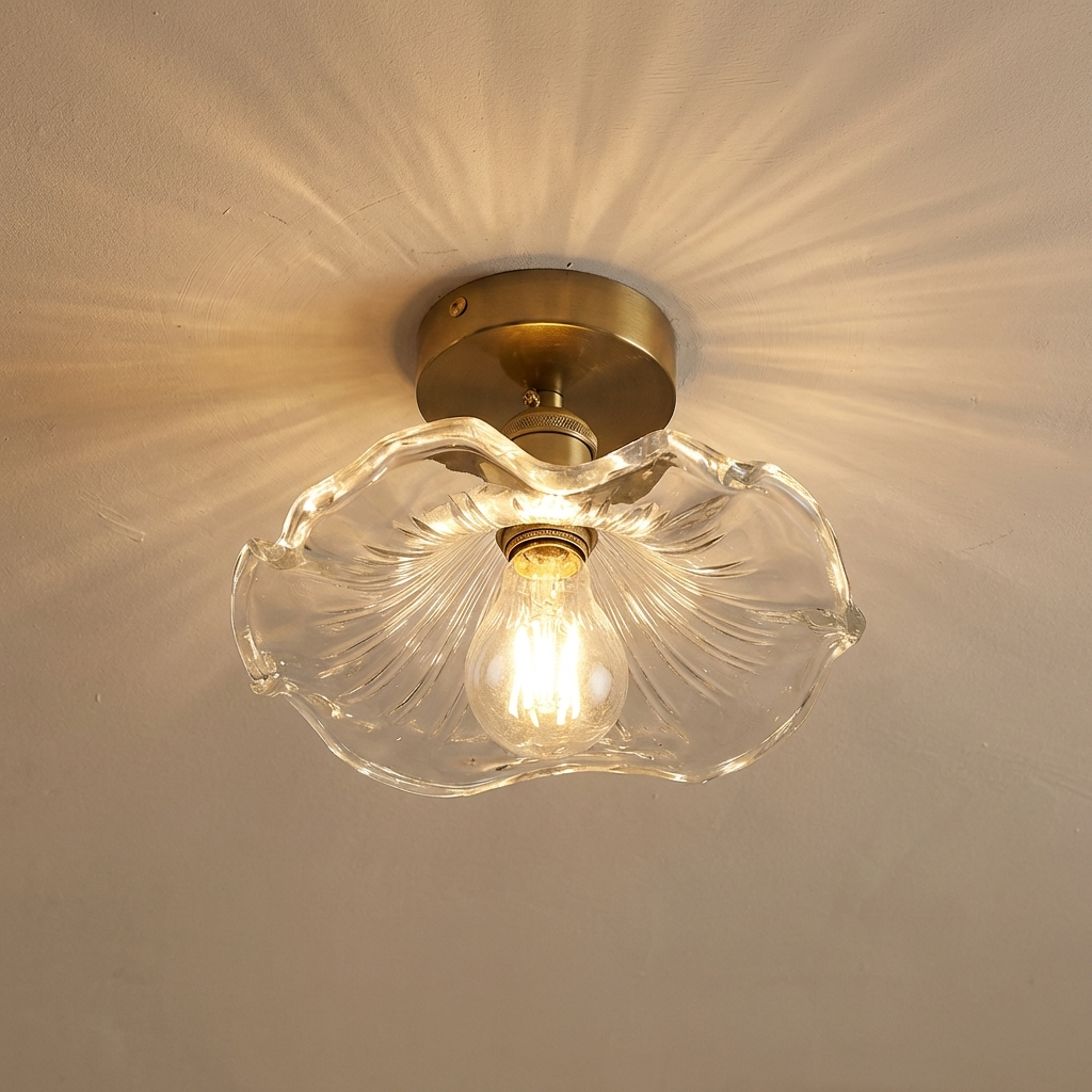 FloraLuxe | Elegant Glass Floral Flush Mount Ceiling Light Fixture 2