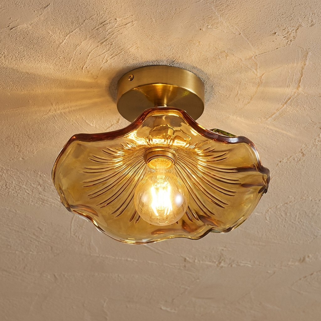 FloraLuxe | Elegant Glass Floral Flush Mount Ceiling Light Fixture 3