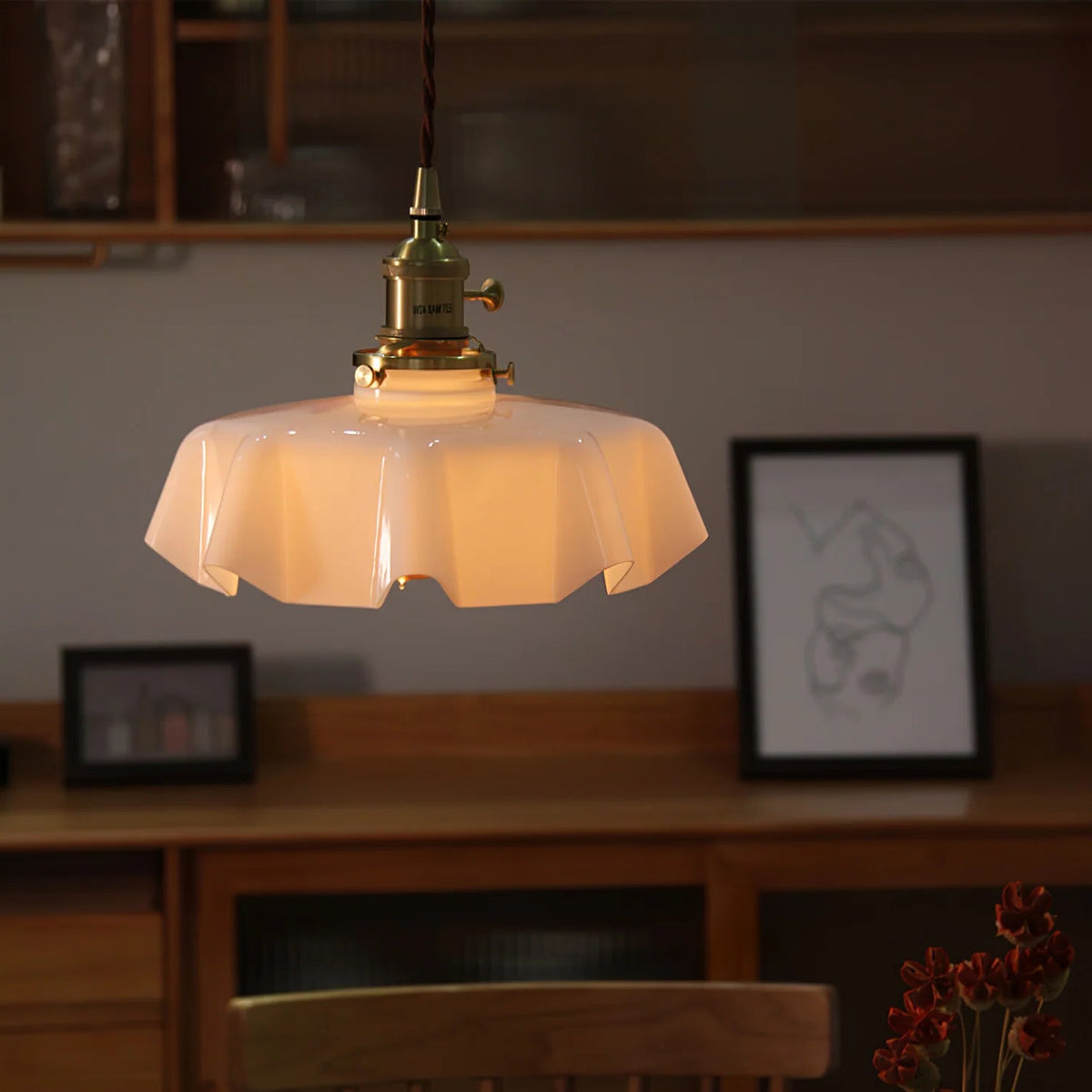 Art Deco Draped Glass Pendant Ceiling Light