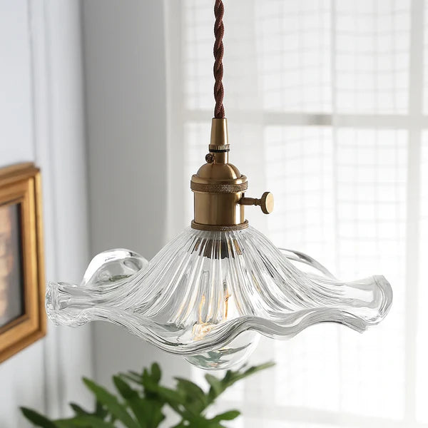 Art Deco Scalloped Glass Ceiling Light