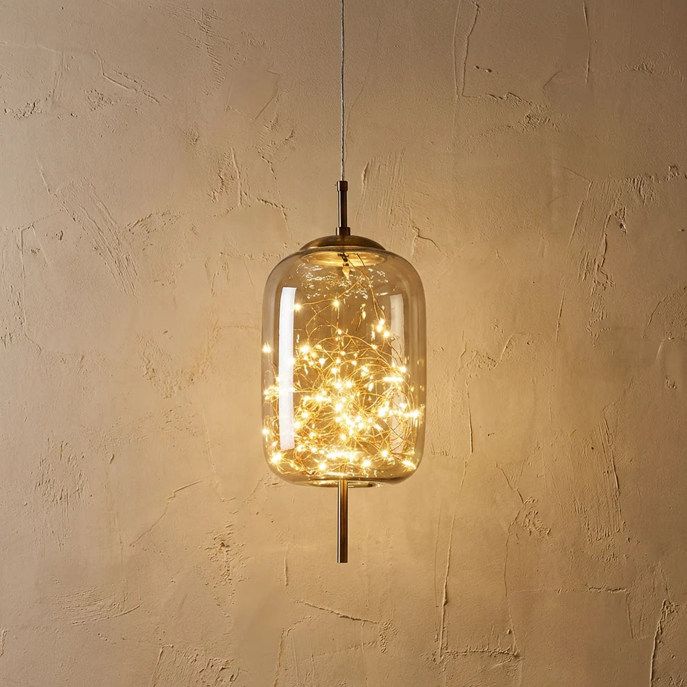Glass Cylinder and Oval Pendant Light