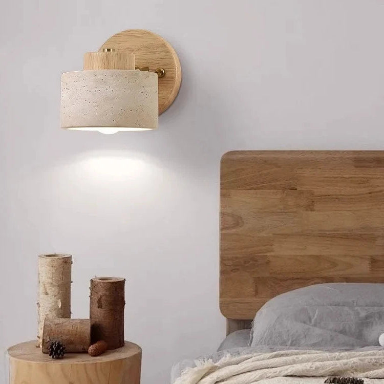 Minimalist | Wall Light with Authentic Travertine Design | Warm LED Glow for Elegant Ambiance 7