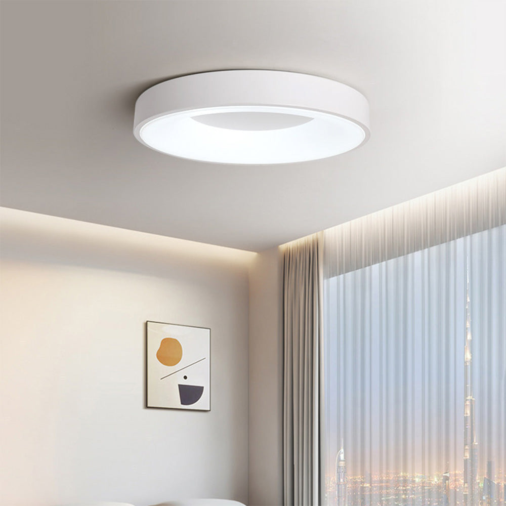 Modern Flush Mount Ceiling Light with Hollow-Center Design | Soft LED Illumination for Minimalist Spaces 0