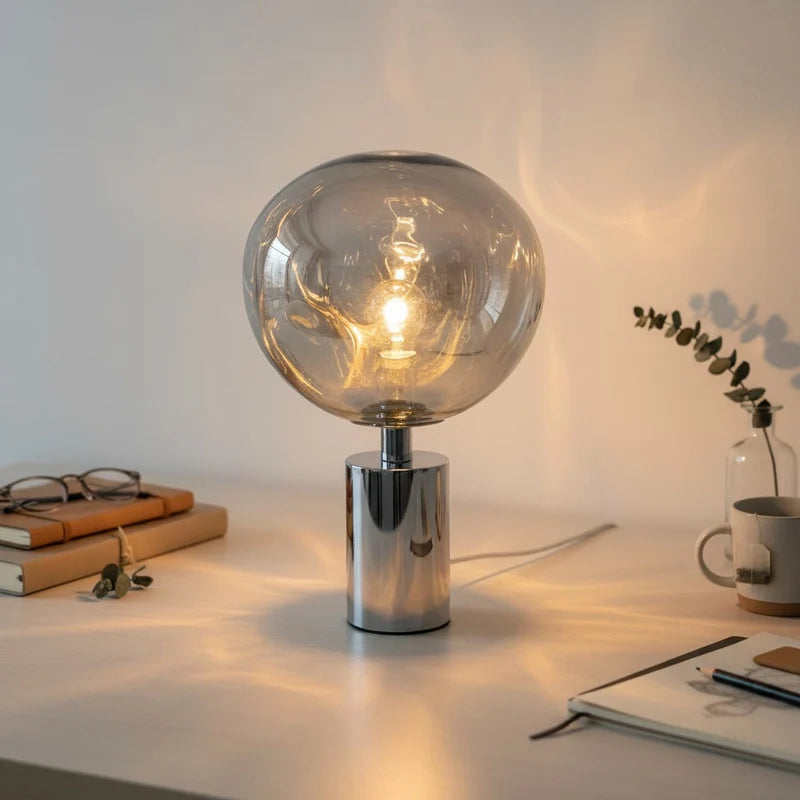 Irregular Metallic Globe Table Lamp