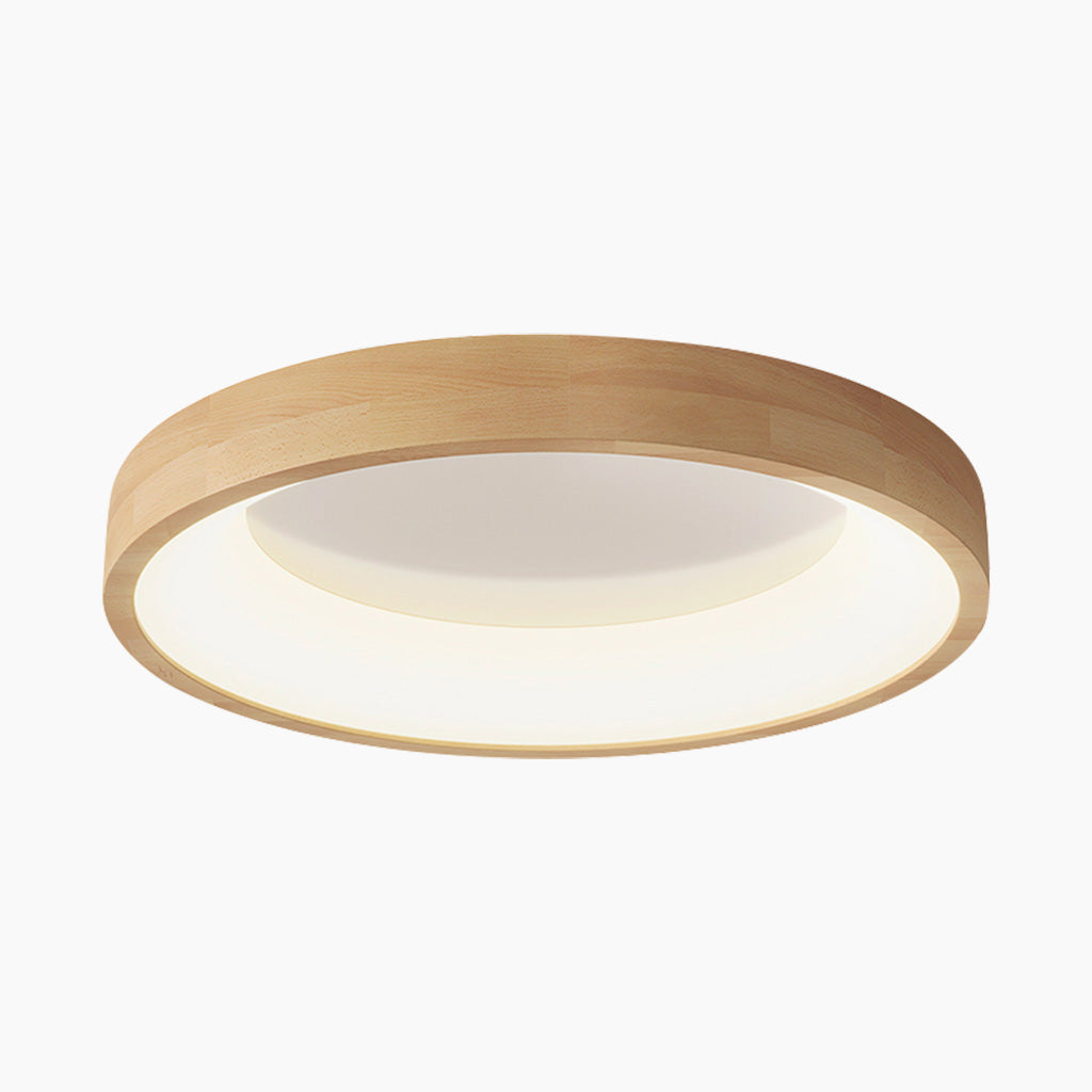 Nordic Collection | Flush Mount Ceiling Light with Adjustable LED | Natural Wood Finish for Cozy Ambiance 0