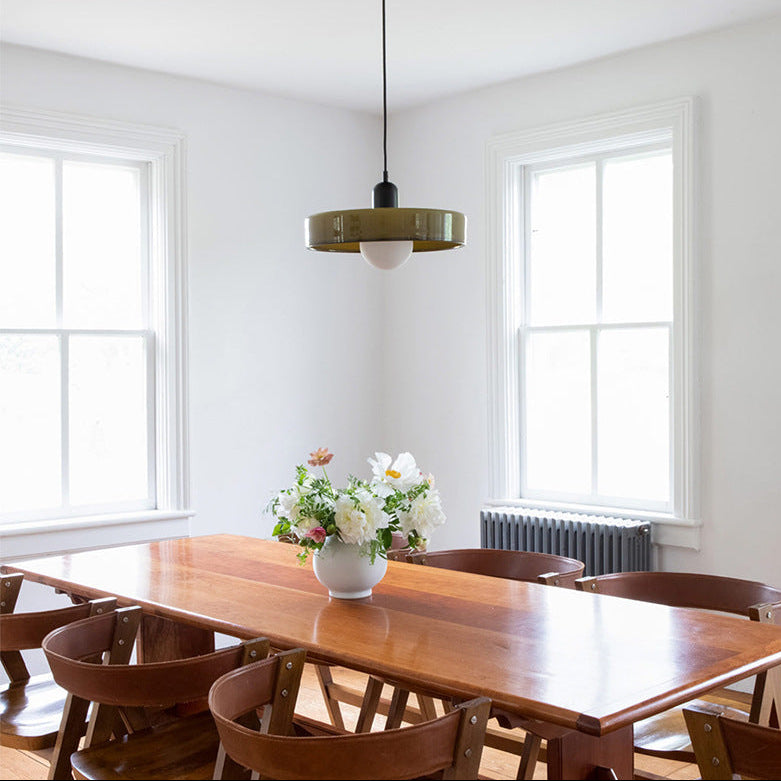 Coloured Glass Pendant Light, Bauhaus Style