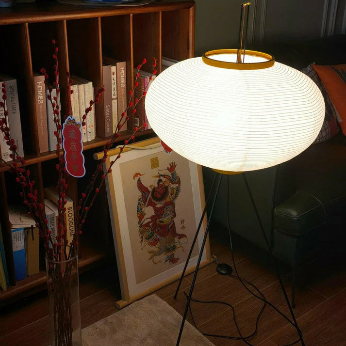 Sculptural Minimalist Washi Floor Lamp