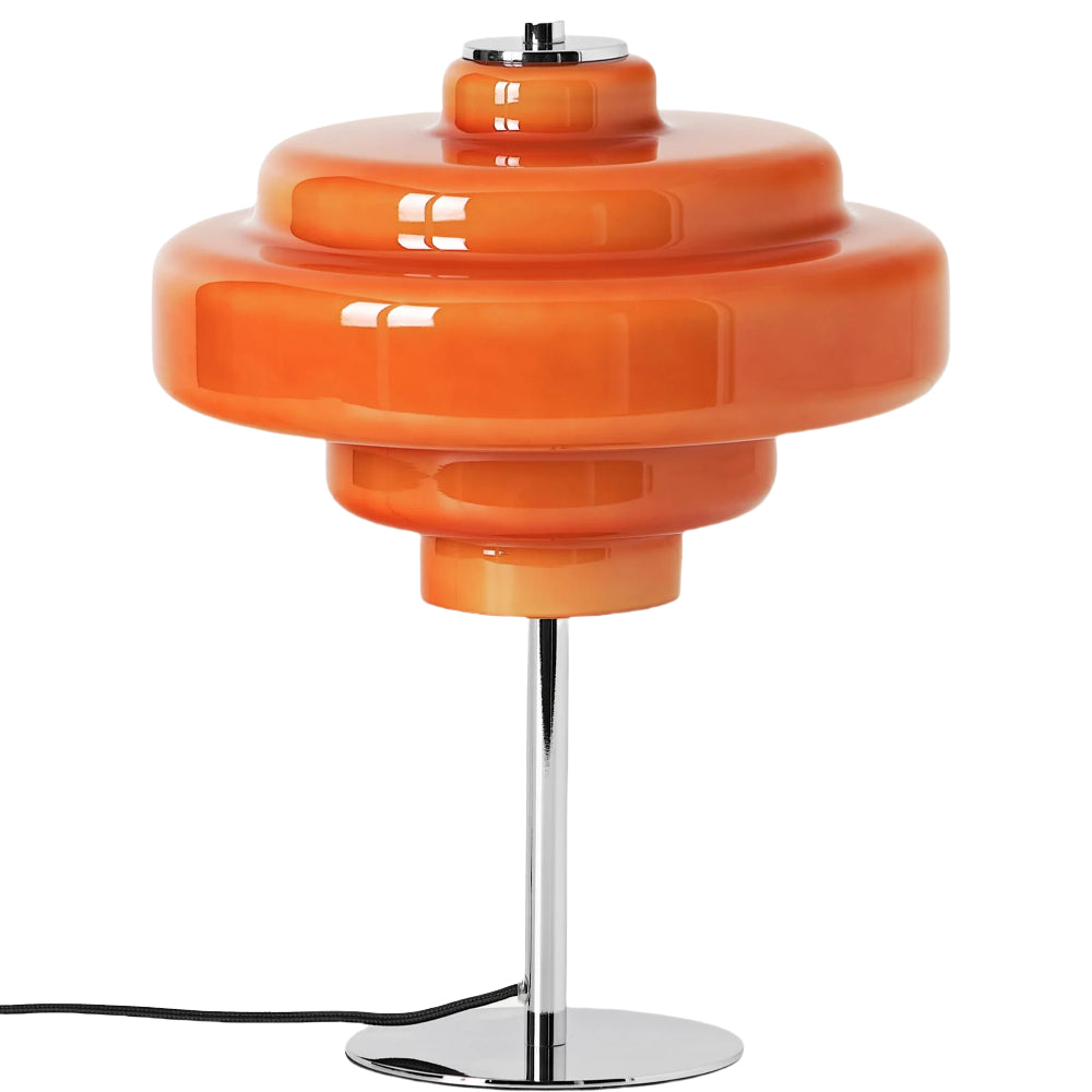 Stylish Orange Glass Table Lamp with Unique Macaron Design | Modern Lighting for Home Decor 0